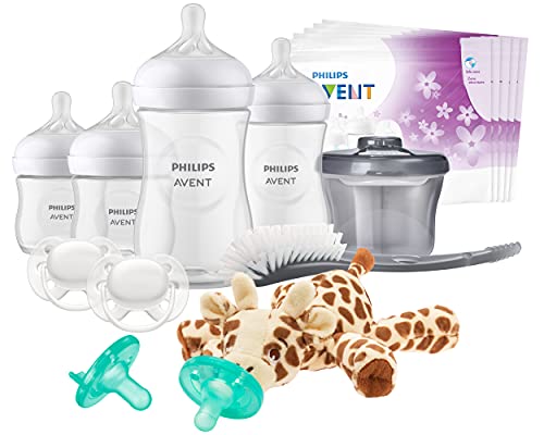 Philips AVENT Natural Baby Bottle with Natural Response Nipple, Essentials Baby Gift Set, SCD839/02