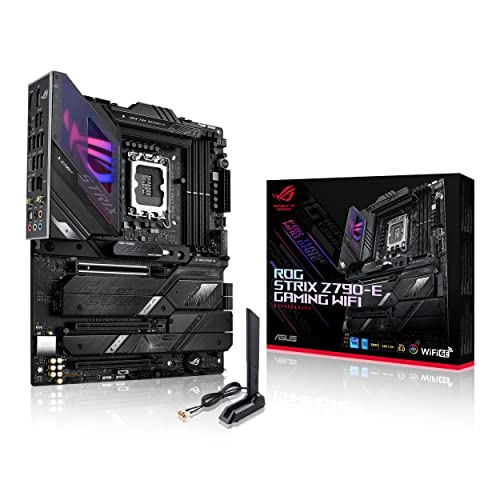 ASUS ROG Strix Z790-E Gaming WiFi 6E LGA 1700(Intel 14th,13th&12th Gen) ATX gaming motherboard(PCIe 5.0, DDR5,18+1 power stages,2.5 Gb LAN,Thunderbolt 4,5xM.2, 1xPCIe 5.0 M.2,Front panel USB 3.2 port)