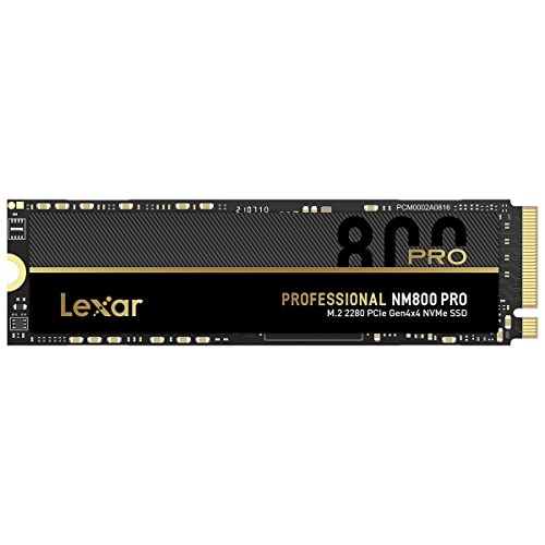 Lexar 1TB Professional NM800 PRO SSD PCIe Gen4 NVMe M.2 2280 Internal Solid State Drive, Up to 7500/6300 MB/s Read/Write, for PS5, Gamers and Creators, Black (LNM800P001T-RNNNG)