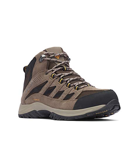 Columbia Men's Crestwood Mid Waterproof Hiking Boot, Breathable, High-Traction Grip, 7 Regular US, cordovan, squash