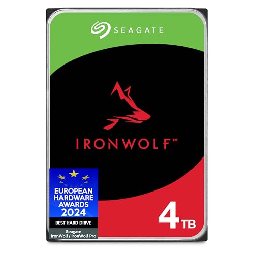 Seagate IronWolf 4TB NAS Internal Hard Drive CMR 3.5 Inch SATA 6Gb/s 5400 RPM 64MB Cache for RAID Network Attached Storage Rescue Services (ST4000VNZ06/006)