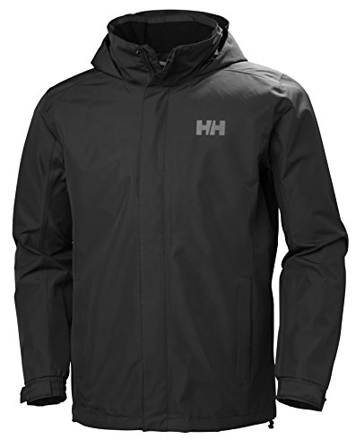 Helly Hansen Men's Dubliner Waterproof Windproof Breathable Rain Coat Jacket, 990 Black, Large