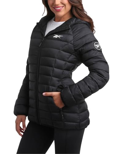 Reebok Women Jacket - Packable Quilted Puffer Coat – Casual Jacket for Women (S-XL), Size Small, Black