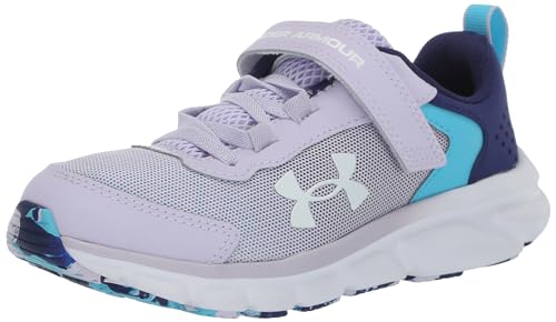 Under Armour Girls' Pre-School Assert 9 Alternate Closure, (502) Nebula Purple/Sonar Blue/White, 3, US