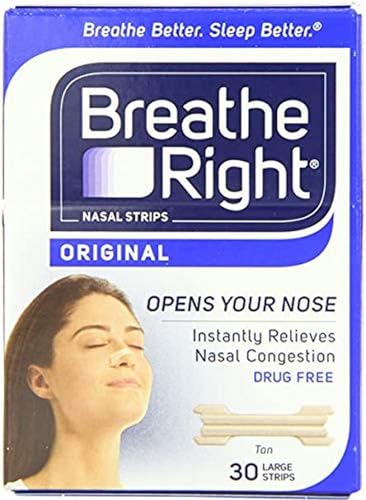 Breathe Right Nasal and Vapor Strips, Large, Pack of 30