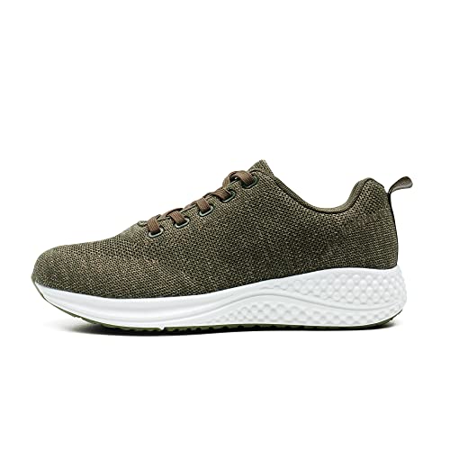 Bruno Marc Men's Mesh Casual Sneakers Breathable Walking Shoes, Olive Green, Size 10, SBFS2221M