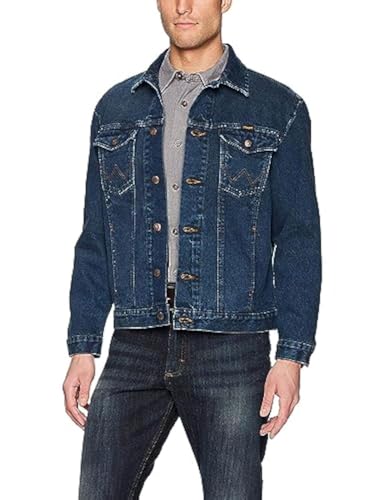 Wrangler Men's Big Cowboy Cut Western Unlined Denim Jacket, Dark Blue, Large Tall