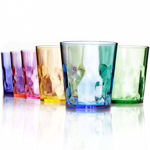 SCANDINOVIA - 13oz Unbreakable Premium Drinking Glasses Set of 6 - Super Grade Acrylic Plastic - Perfect for Gifts - Dishwasher Safe - Plastic Cups Reusable Drinkware Tumblers Kids