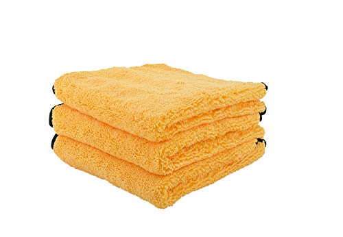 Chemical Guys MIC 506 03 Professional Grade Premium Microfiber Towels, Gold (16 Inch x 16 Inch) (Pack of 3) - Safe for Car Wash, Home Cleaning & Pet Drying Cloths