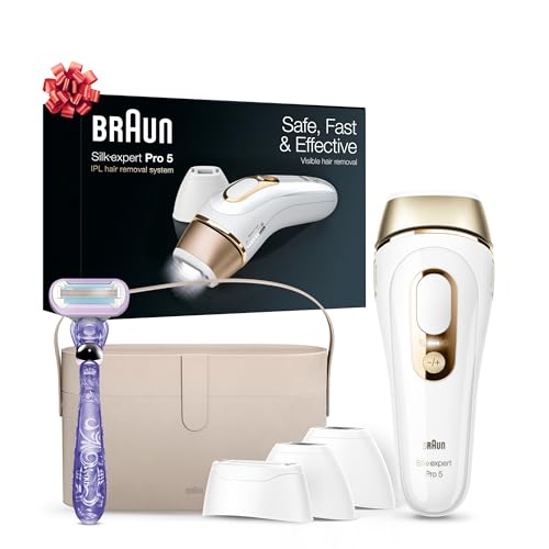 Braun IPL Silk·Expert Pro 5 PL5347 Latest Generation IPL, Holiday Gifts for Women and Men, Hair Removal System with Wide Head and Two Precision Heads