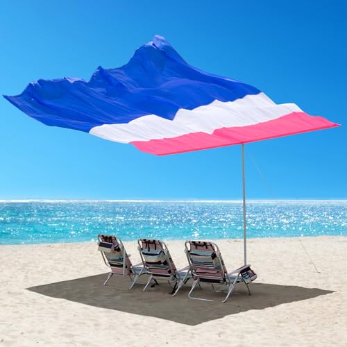 Tengou Portable Beach Shade for 3 People, Self-adjusts As The Wind Shifts, Foldable Beach Tent，Sun Shelters, Simple and Fast Sets up, Shelter for Outdoor Beach, Fights 20 Mph Winds, UPF50+