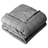 Bare Home Weighted Blanket for Adults and Kids 17lb (60' x 80') - All-Natural 100% Cotton - Premium Heavy Blanket Nontoxic Glass Beads (Light Grey, 60'x80')