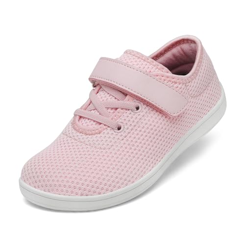 TIKVAW Boys Girls Barefoot Shoes Kids Comfortable Tennis Sneakers Pink Slip on Athletic Walking Shoes 11.5 Little Kid