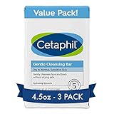 Cetaphil Gentle Cleansing Bar, 4.5 Oz Bar (Pack of 3), Nourishing Cleansing Bar for Dry, Sensitive Skin, Non-Comedogenic, Non-Irritating for Sensitive Skin