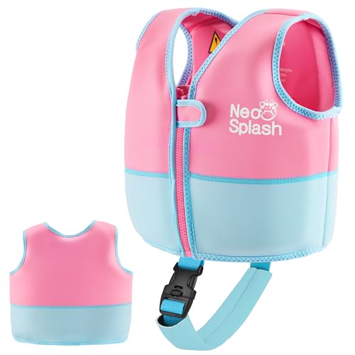 Kids Swim Vest Neoprene Swimming Aid with Adjustable Safety Strap for Age 1-3 and 3-6 (KS-PB, 1-3)