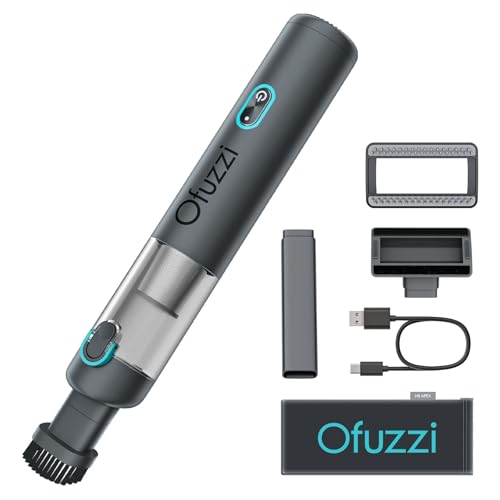 Ofuzzi H8 Apex Car Vacuum Cleaner, Portable Handheld Vacuum with 12000Pa High Power, Ultra-Lightweight 1.2lbs, USB-C Fast Charging, Mini Car Vacuum for Car, Home, Pet Hair, Office(Gray)