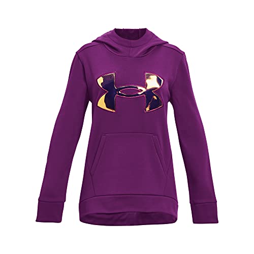 Under Armour Girls ArmourFleece Iridescent Big Logo Hoodie, (514) Rivalry / / Iridescent, Youth Medium