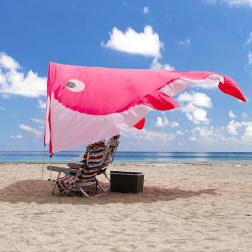 MIFNRO Pink Whale-Inspired Beach Shelter - Lightweight & Portable (2.43 lbs), Patent-Protected Design, Easy Setup Sun Shade for 2-3 People, Perfect for Family Outdoor Activities, Travel, and Games