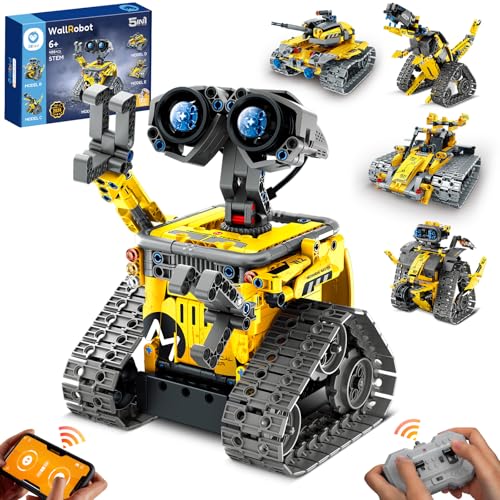 Sillbird STEM Building Toys for Ages 8-13, Remote & App Controlled Creator 5in1 Robot/Explorer Robot/Mech Dinosaur Toys Coding Set, Creative Gifts for Boys Girls Kids Aged 6 7 8-13 (488 Pieces)