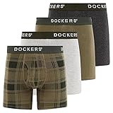 DOCKERS Men's Underwear Cotton Stretch Boxer Briefs for Men Pack of 4