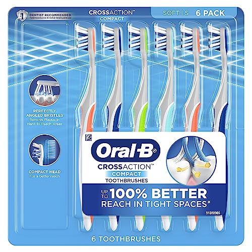 Oral-B CrossAction Compact Toothbrush, Soft, 6 Count