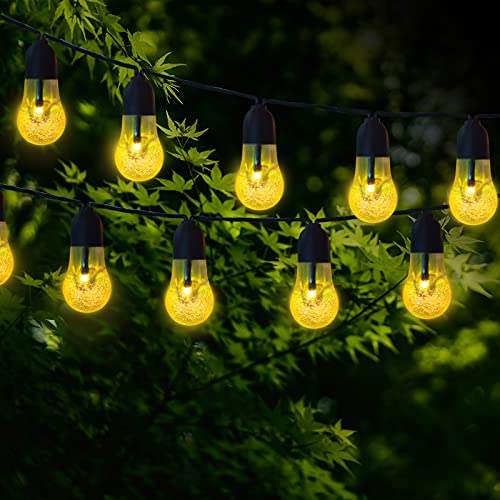 Kikasam Gazebo Solar String Lights, 23Ft Solar Decorative Lights with 8 Lighting Modes, Waterproof Solar Patio String Lights Yard Lights Solar Powered for Indoor Outdoor Porch Christmas Decor