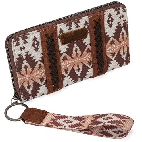 Montana West × Wrangler Wristlet Western Wallet Boho Aztec Credit Card Holder Gifts for Women Ladies Female