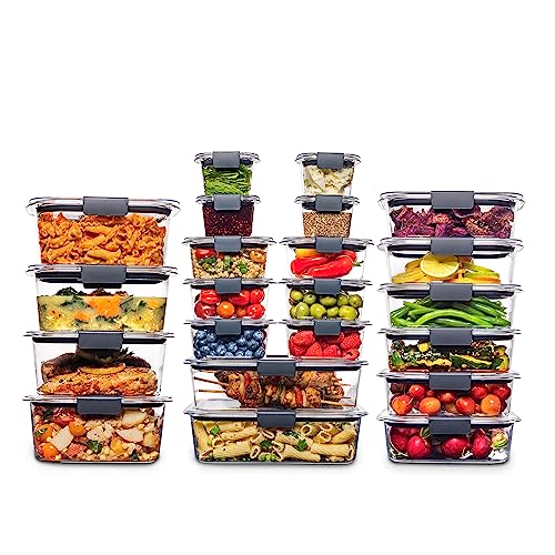 Rubbermaid Brilliance BPA Free 44-Piece Food Storage Containers Set, Airtight, Leak-Proof, with Lids for Meal Prep, Lunch, and Leftovers