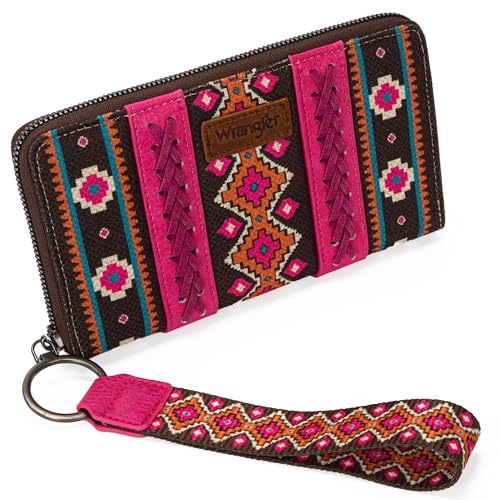 Montana West × Wrangler Wristlet Western Wallet Boho Aztec Credit Card Holder Gifts for Women Ladies Female