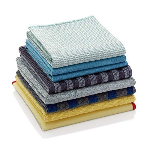 E-Cloth Home Cleaning Set with Microfiber Cleaning Cloths for Cars, Bathroom, Kitchen, & More - Microfiber Towels That Clean with No Added Chemicals - 8 Specialized Cloths in Assorted Colors