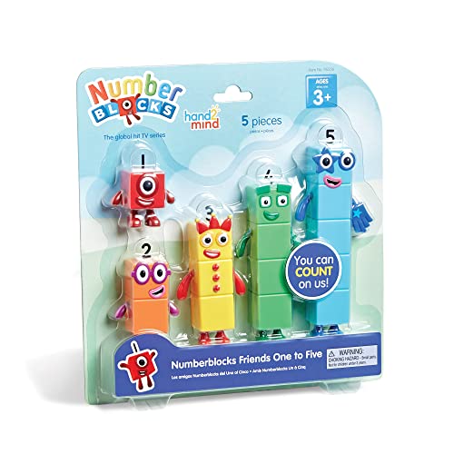 hand2mind Numberblocks Friends One to Five Figures, Cartoon Action Figure Set, Toy Figures, Play Figure Playsets, Small Figurines for Kids, Number Toys, Math Toys, Stocking Stuffers for Kids 3-5