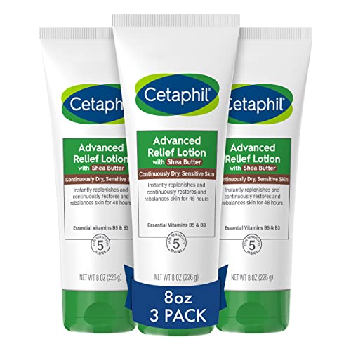 Cetaphil Body Lotion, Advanced Radiance Lotion with Shea Butter for Dry, Sensitive Skin, 8 oz Pack of 3, Fragrance Free, Hypoallergenic, Non-Comedogenic