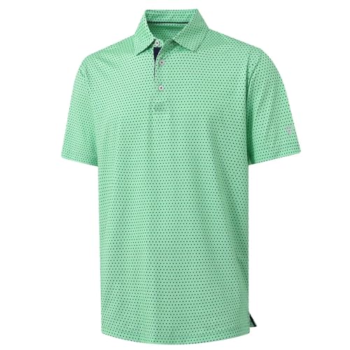 M MAELREG Golf Shirts for Men Dry Fit Print Patterns Performance Moisture Wicking Mens Polo Shirts Short Sleeve