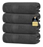 ZUPERIA Premium Bath Towels Pack of 4, 100% Cotton Towels for Bathroom (30x60 Inches, Grey), Absorbent Bath Towels, Lightweight, Dry Quickly, Tailored for Your Everyday Needs