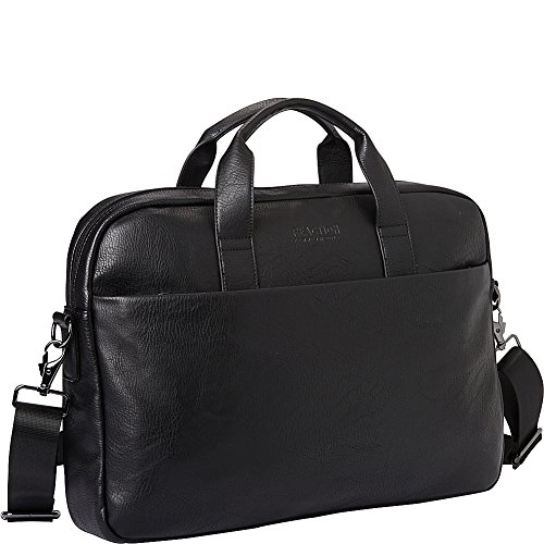 Kenneth Cole REACTION Modern Dilemma Pebbled Faux Leather 15.6' Laptop & Tablet Business Case Bag, Black-Style #2, One Size