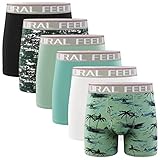 Natural Feelings Mens Underwear Boxer Briefs Cotton Stretch Regular Long Leg Boxer Briefs Underwear Men Pack