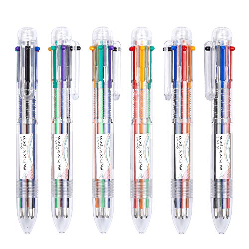 Shuttle Art Multicolor Pens, 23 Pack 6-in-1 0.7mm Retractable Ballpoint Pens for Office School Supplies Students Children Gift