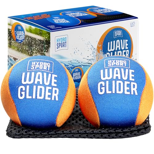 Wave Glider Water Skipping Ball Set - Water Skip Sports for Beach, Pool, Ocean, Lake - Swim Travel Fun Toys & Games for Kids, Teens, Adults & Family - Swimming Walker Balls - Gifts for Boys
