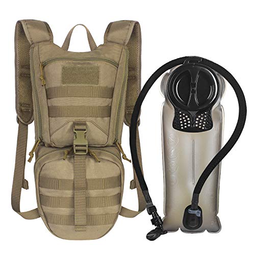 Unigear Tactical Hydration Packs Backpack 1050D with 3L Water Bladder, Thermal Insulation Pack Keeps Liquid Cool up to 4 Hours for Hiking, Cycling, Hunting and Climbing (Tan)