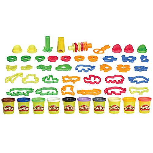 Play-Doh Animal Adventure Set, Arts and Crafts Toys for 3 Year Old Girls & Boys, 45 Tools, 10 Cans (Amazon Exclusive)