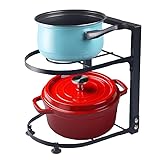 NELLHOMY Pots and Pans Organizer for Cabinet, Snap-on and Adjustable Heavy-Duty Pot and Pan Rack,Pots Organiser for Kitchen Organization& Storage (2-tiers)