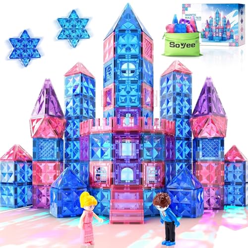 Diamond Magnetic Building Blocks - Frozen Princess Toys for 3-8 Year Old Girls & Boys - 3 4 5 6 Year Old Girl Birthday Xmas Present