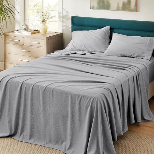 Bedsure Full Size Sheets - Ultra Soft Cationic Dyed Bed Sheets, Fits Mattresses up to 16' Thick, Breathable Full Sheets, Hotel Luxury Bedding Sheets and Pillowcases, 4 Pieces, Grey