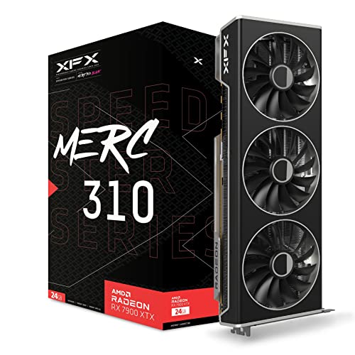 XFX Speedster MERC310 AMD Radeon RX 7900XTX Black Gaming Graphics Card with 24GB GDDR6, AMD RDNA 3 RX-79XMERCB9