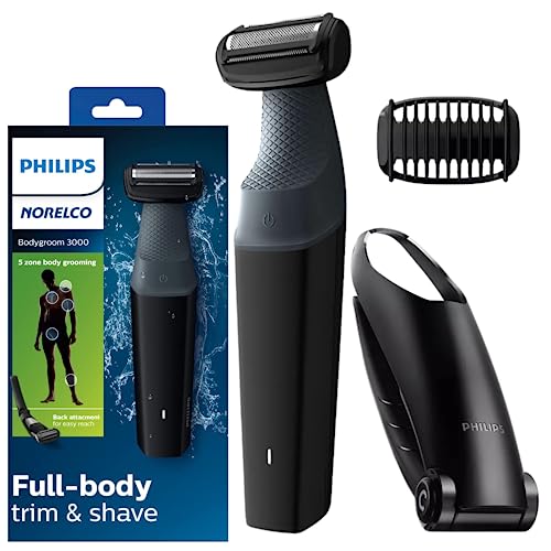 Philips Norelco Body Groomer Series 3000 Body Shaver Showerproof Hair Trimmer for Men with Back Attachment