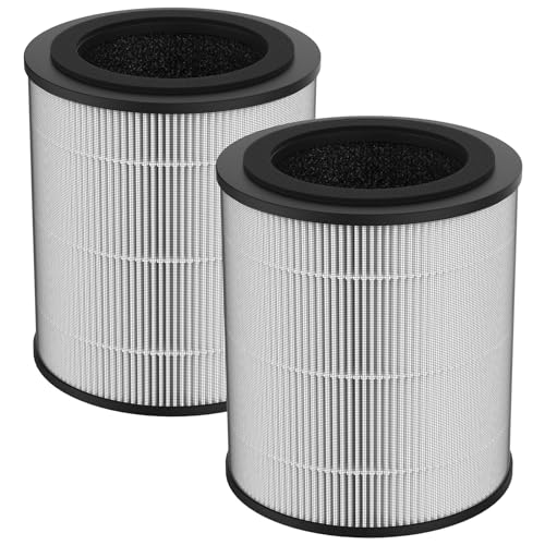 JF100 Replacement Filter, 3-in-1 H13 True HEPA and High-Efficiency Activated Carbon Filter, 2-Pack