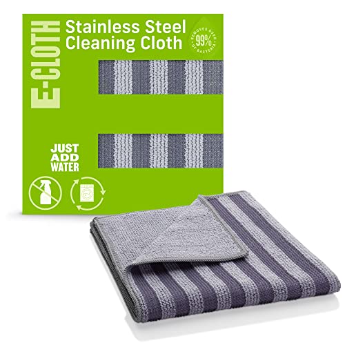 E-Cloth Stainless Steel Cleaning Cloth, Microfiber Stainless Steel Cleaner for a Spotless Shine Home Appliances, Oven, Stove and Refrigerators, Washable and Reusable, 100 Wash Promise