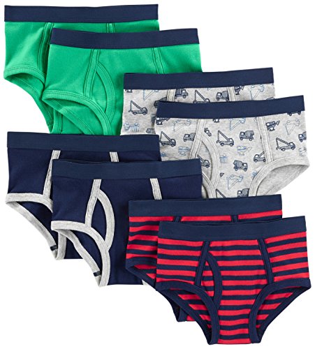 Simple Joys by Carter's Baby Boys' 8-Pack Underwear, Multicolor/Stripe/Trucks, 8