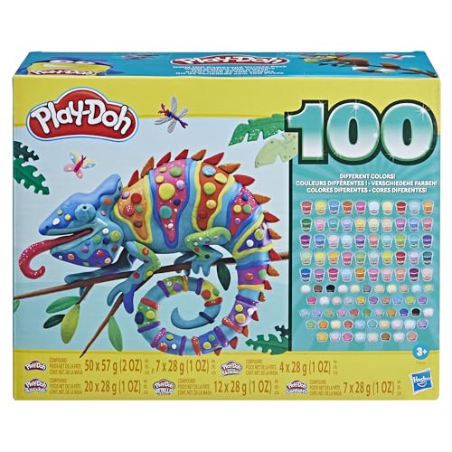 Play-Doh Wow 100 Bulk Modeling Compound Variety Pack, 100 Cans Including Sparkle, Super Shimmer, Metallic and Confetti, Non Candy Halloween Handout Toys & Party Favors, Preschool Toys, Ages 3+