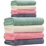 OLESTER Microfiber Bath Towels 4 Colors for Shower Pool Beach Bathroom Super Absorbent,Soft,Quick Dry,Lightweight,Plush，4 Bath Towels and 4 Hand Towels